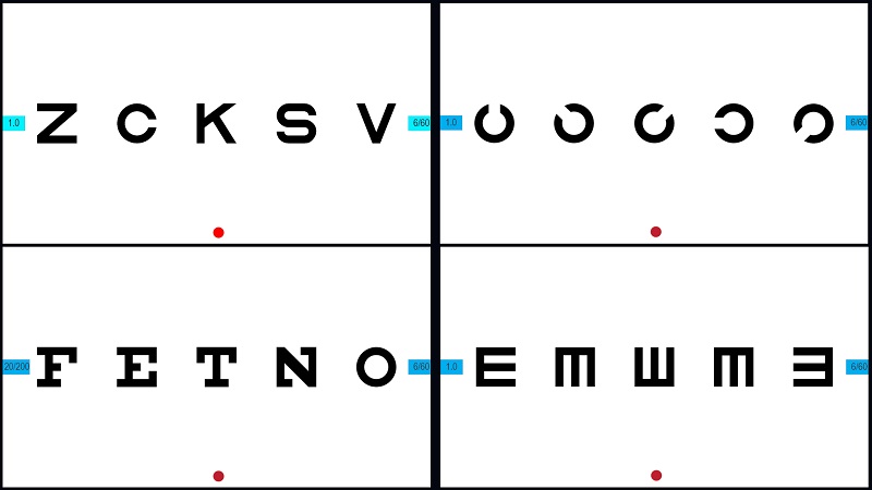 Test chart adult Optotypes